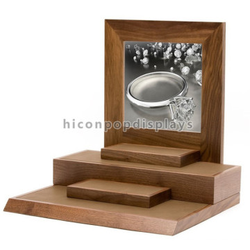 Advertising Equipment Counter Top Veneering Bamboo Wood Jewelry Retail Store Display Furniture